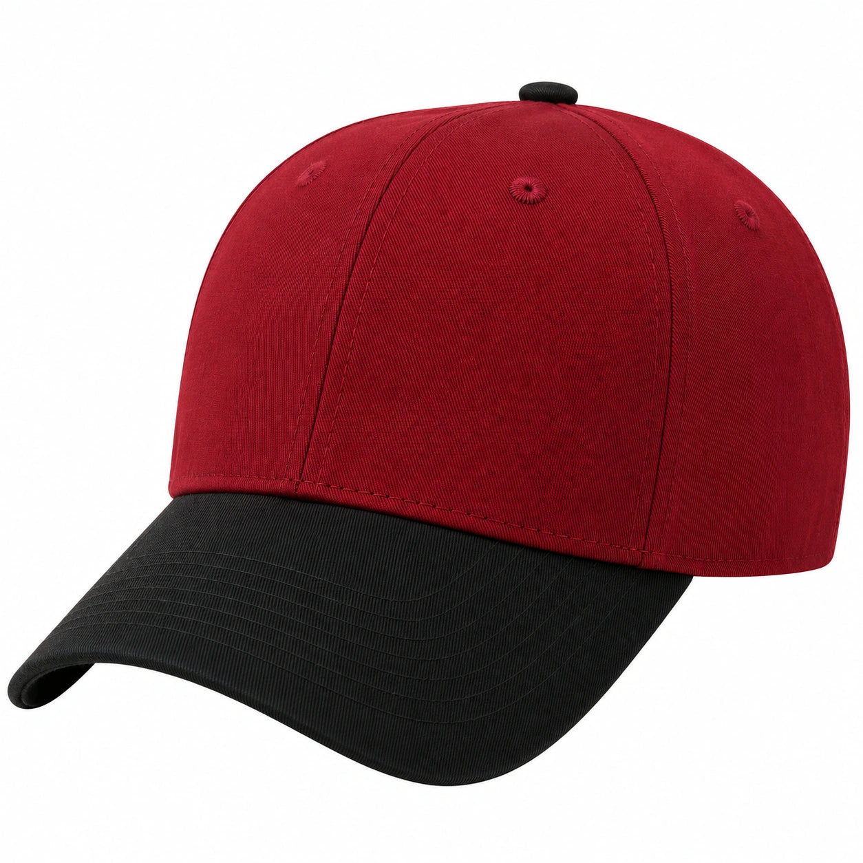 Unisex Baseballkappe Rot-Schwarz Verstellbar