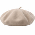 Klassische Damen Baskenmütze Beige Einheitsgröße