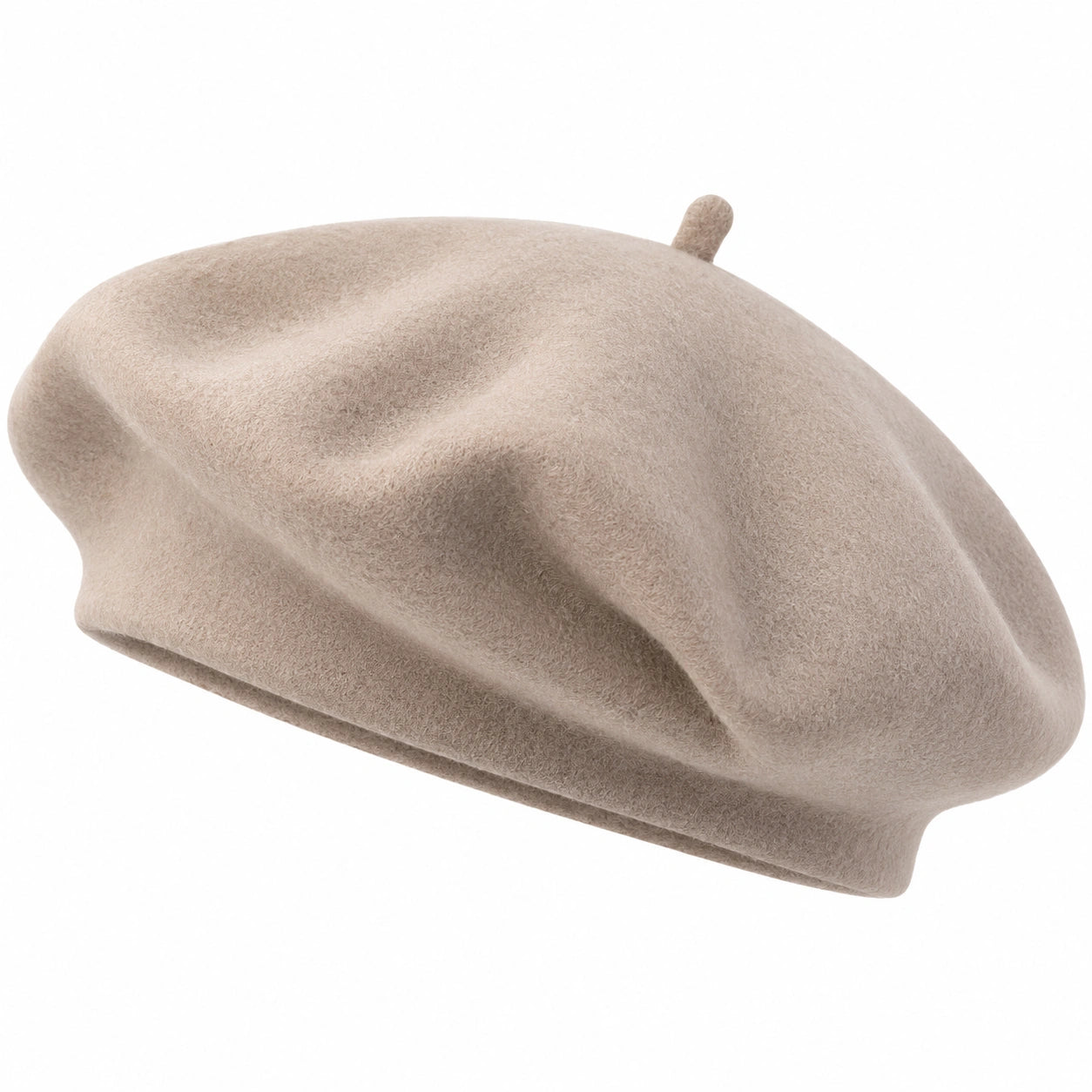 Damen Baskenmütze Klassisch Beige
