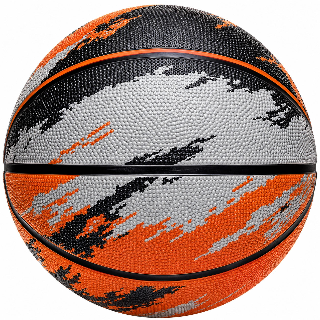 Außenbasketball mit Tarnmuster in Orange/Schwarz/Grau