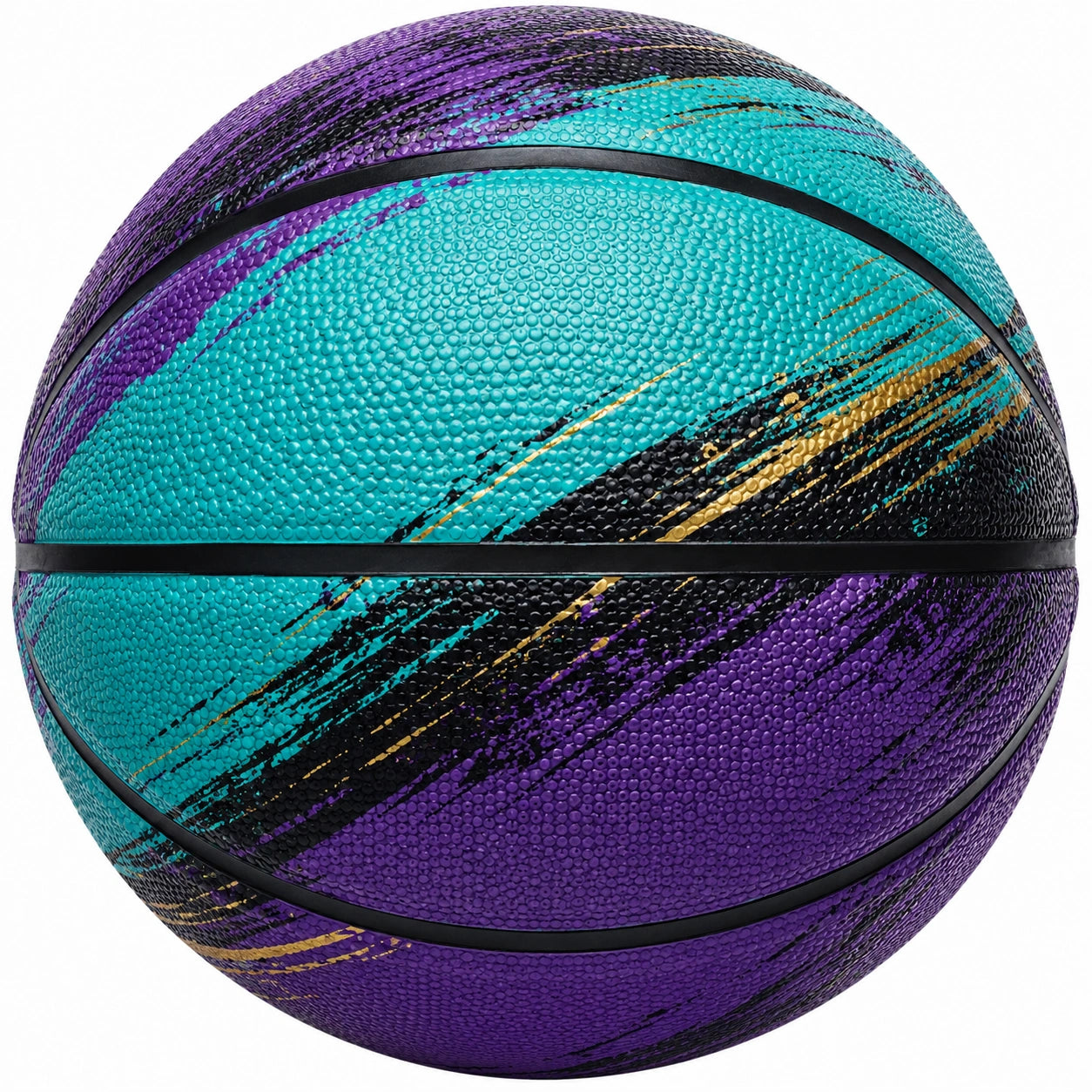 Basketball für den Außenbereich in Lila/Türkis/Schwarz
