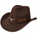 Brauner Western-Cowboyhut mit Stierkopfordnung