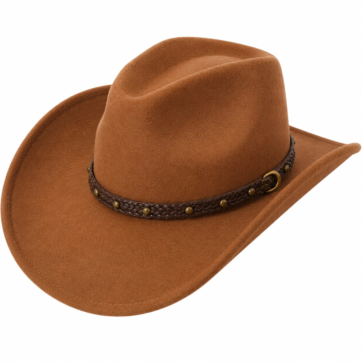 Brauner Cowboyhut mit Zierband