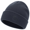 Rippstrick-Beanie mit Smiley-Logo in Dunkelblau