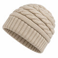 Geflochtene Damen Strickmütze Beige
